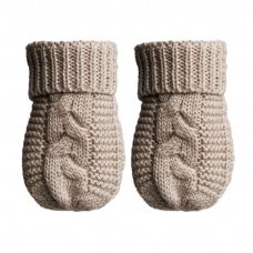 EBM800-BI: Biscuit Eco Cable Knit Mitten
